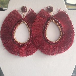 Red tassel earrings